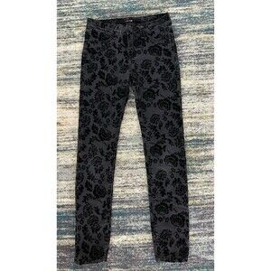 7 FOR ALL MANKIND GIRLS FLORAL FLOCKED SKINNY JEANS SZ 14